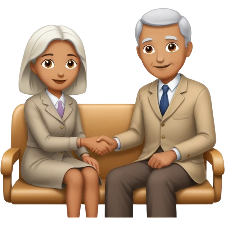 person offering a seat to an elder, kind and friendly emoji