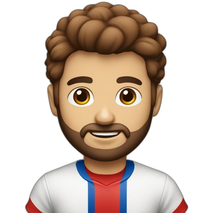 Chico blanco con anteojos azul y rojo con remera de san lorenzo de almagro con pelo marron y sin barba emoji