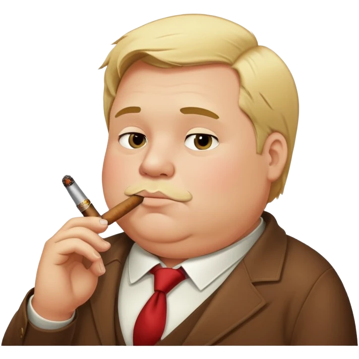 A little bit fat man with blond hair smoking cigar  emoji