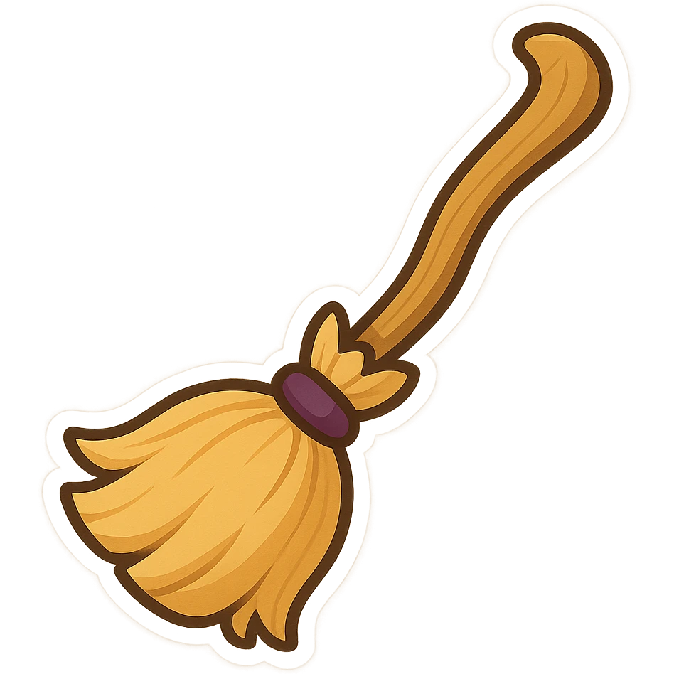 Halloween broomstick. remove background  emoji