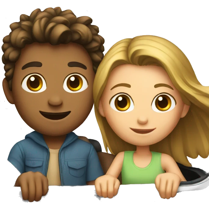 BOY AND GIRL ON CAR emoji