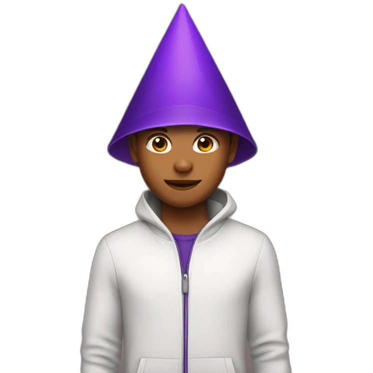 boy with a purple triangular hat emoji