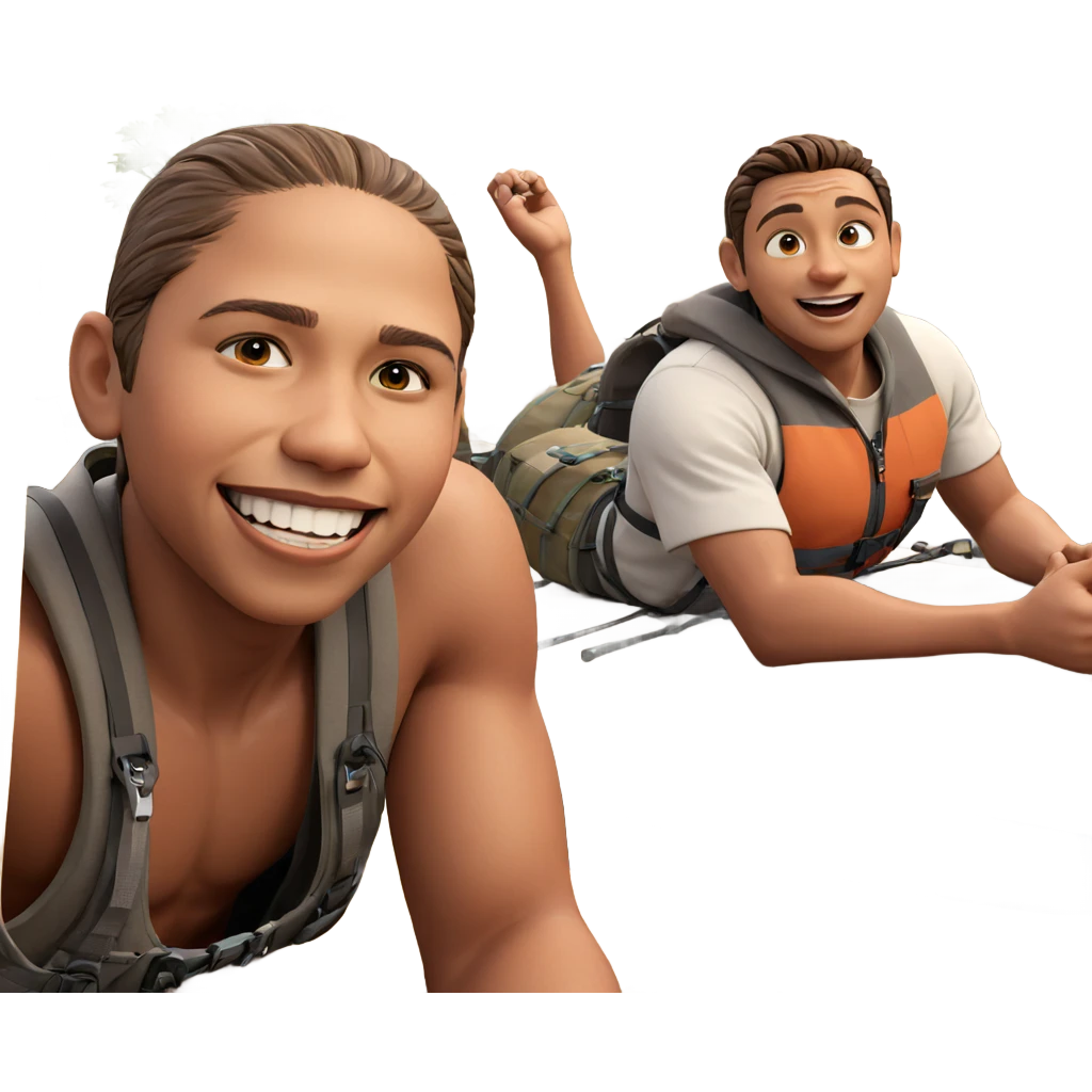 boys enjoying outdoor adventure emoji