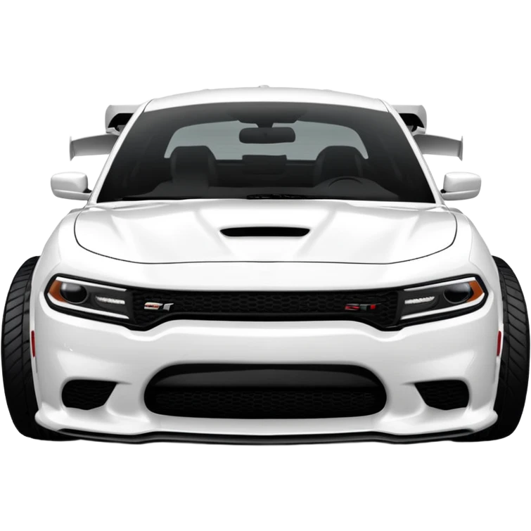 CHARGER DOSH HellCat SRT white and With low suspension body kit 4k, 8k and carbon: spoiler Wheels and hood  emoji