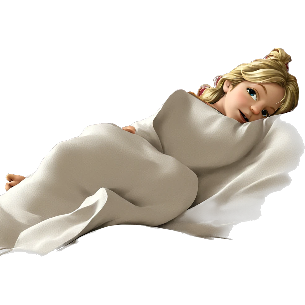 blonde girl relaxing on bed emoji