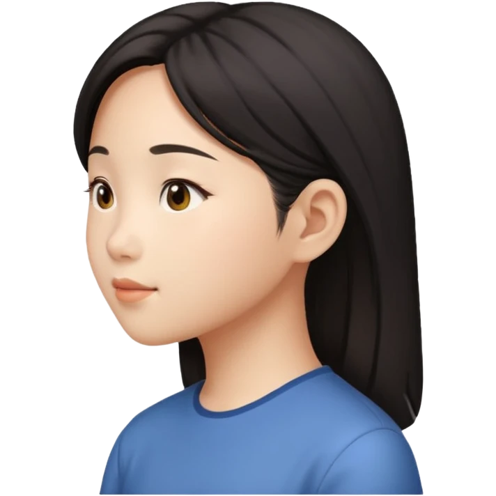 asian girl profile left side talking emoji