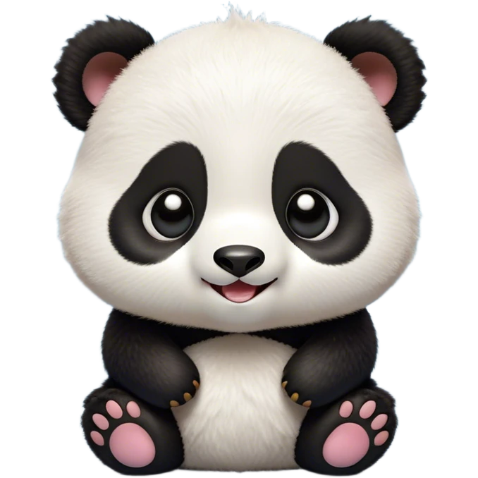 Cinematic Comical Baby Panda Portrait Emoji, Head tilted dramatically with an exaggeratedly amused expression, featuring a quirky, fluffy black and white Fur with wide, expressive eyes filled with playful disbelief, Simplified yet hilariously expressive features, highly detailed, glowing with a slightly sassy glow, high shine, dramatic yet playful, stylized with an air of cheeky mischief, bright and endearing, soft glowing outline, capturing the essence of a spirited and over-the-top baby panda, so meme-worthy it feels like it could roll its eyes into internet fame instantly! emoji