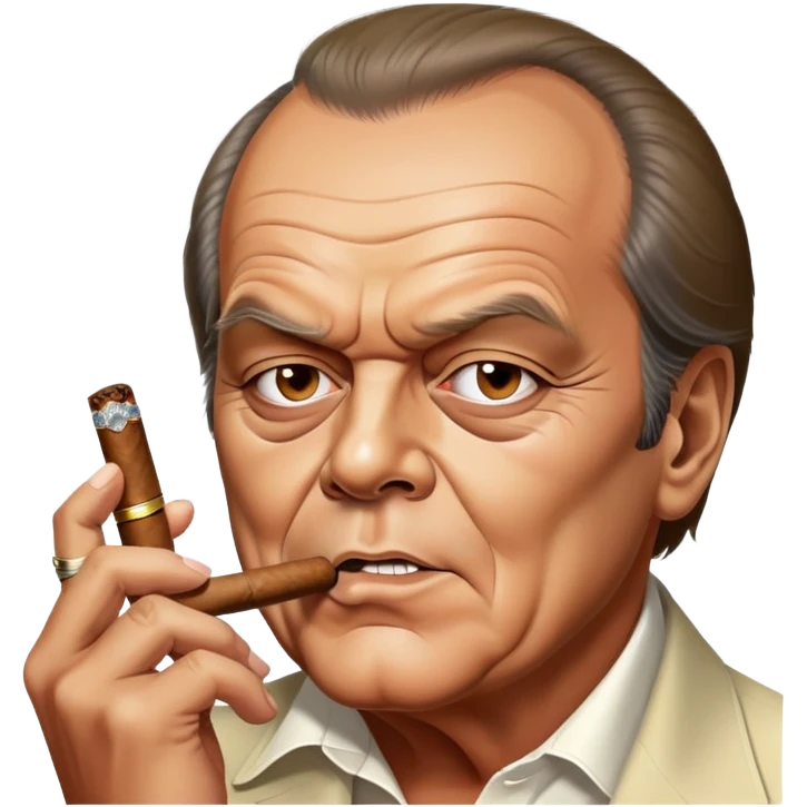 Jack Nicholson blowing cigar smoke rings emoji
