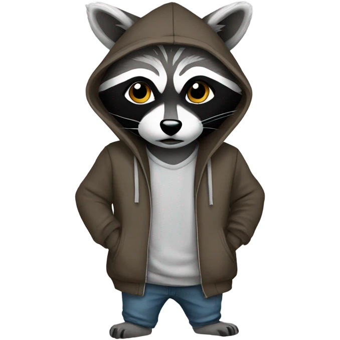 Raccoon with hoodie  emoji