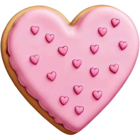 heartshaped pink cookie with sprinkles emoji