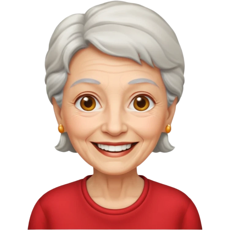 elderly woman with red shirt emoji