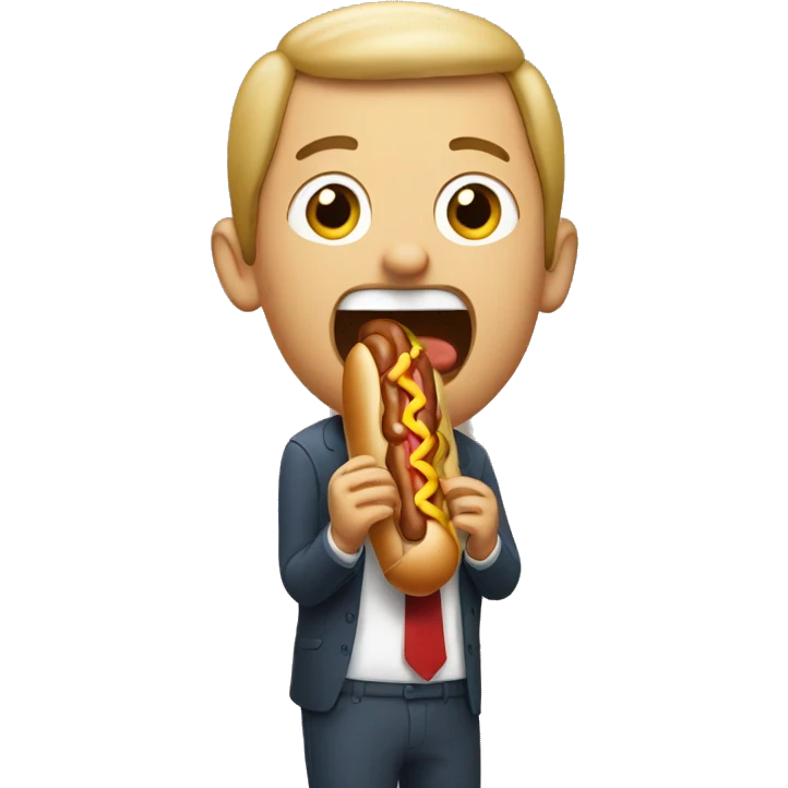 Man eating a hotdog emoji