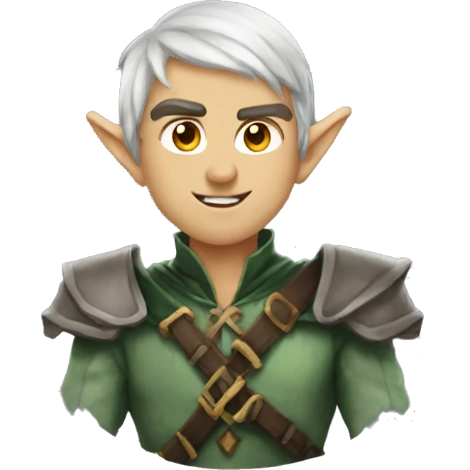 rogue male elf fantasy emoji