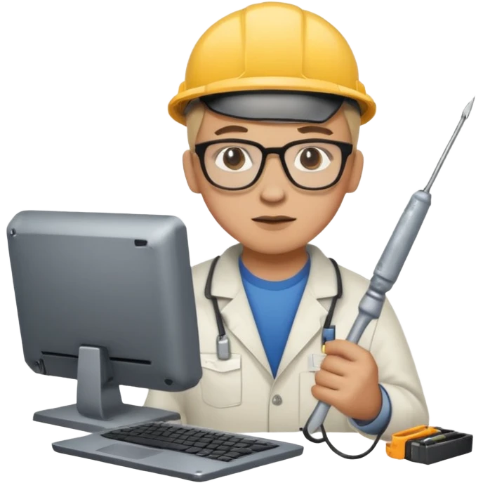 computer technician fixing damage computer emoji