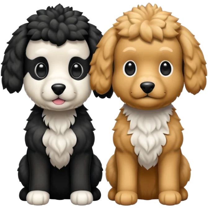 Dos caniches,uno blanco y el otro negro,QUE SEA RAZA CANICHE  emoji