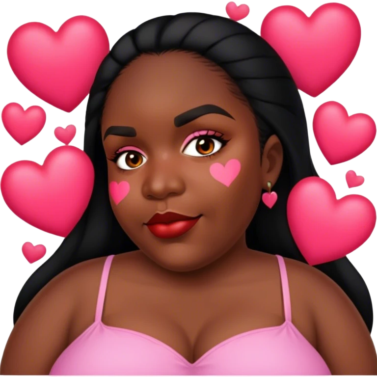 Girly fat Lovely there are hearts around her emoji