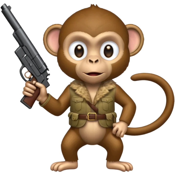 Monkey with gun emoji