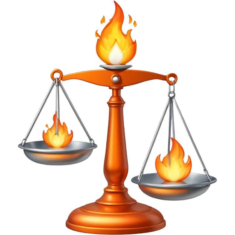 a flame that burns a scale emoji