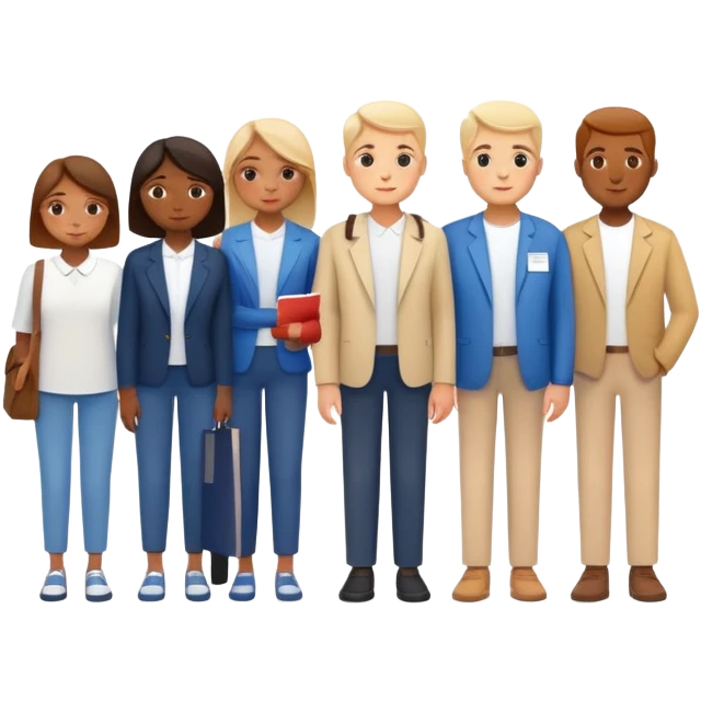 A line of diverse people waiting to vote at a polling station emoji