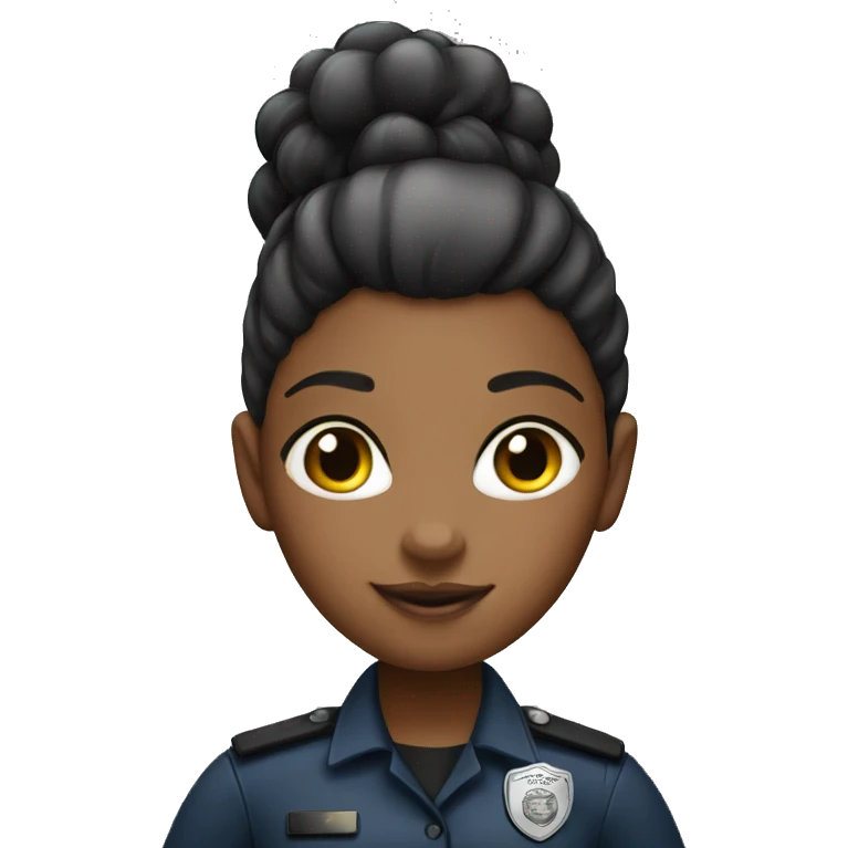 Black girl Security guard with puffball ponytail emoji