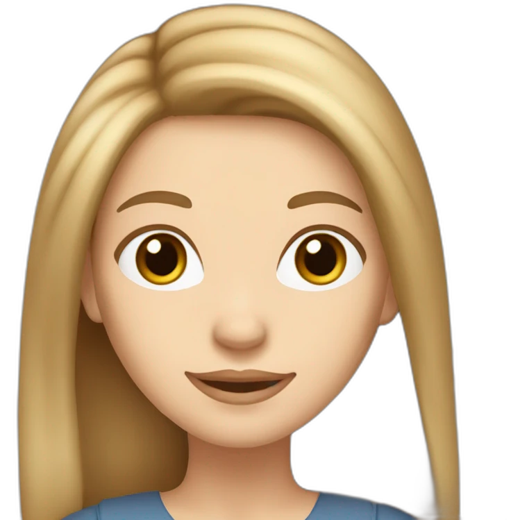 white-skinned woman with light brown hair combed with a line in the middle and entrepreneurial long hair emoji