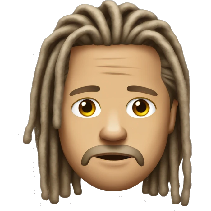 sad brad pitt with dreadlocks realistic emoji