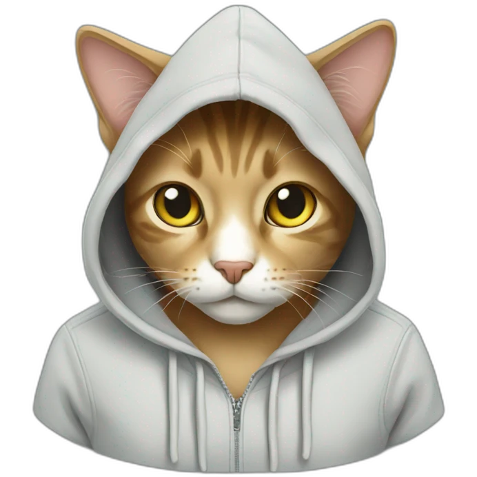 Cat wearing hoodie emoji