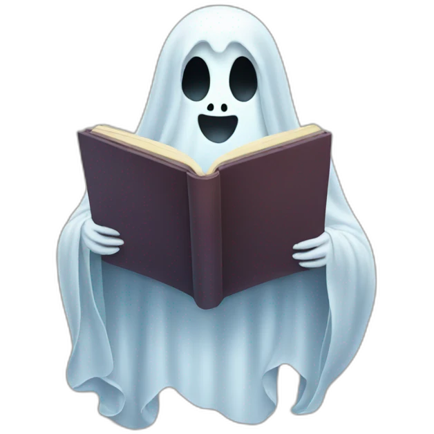 Ghost reading a book emoji
