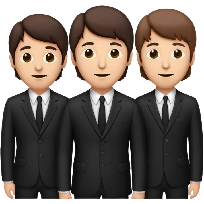 The Beatles wearing their iconic suits, emoji style emoji