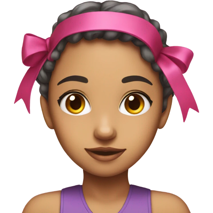 a pretty girl with a ribbon on her head emoji