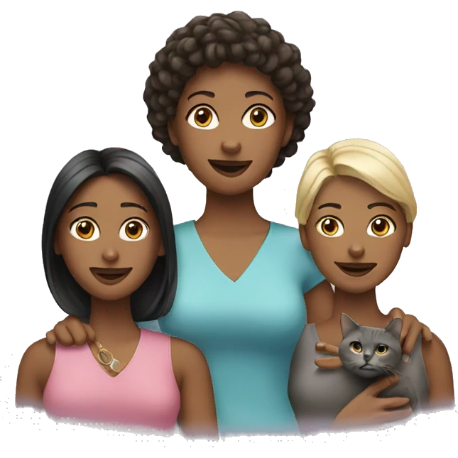 Two women and a cat emoji