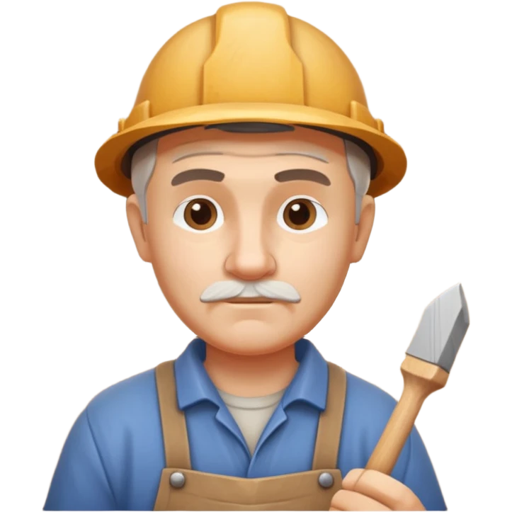 wood carving carpenter portrait, head and shoulders only, carving wooden figure with chisel, wood shavings visible, focused craftsman expression, artisan workshop vibe, 3D cartoon style, mobile game icon style, clean background, no text, no watermark
 emoji