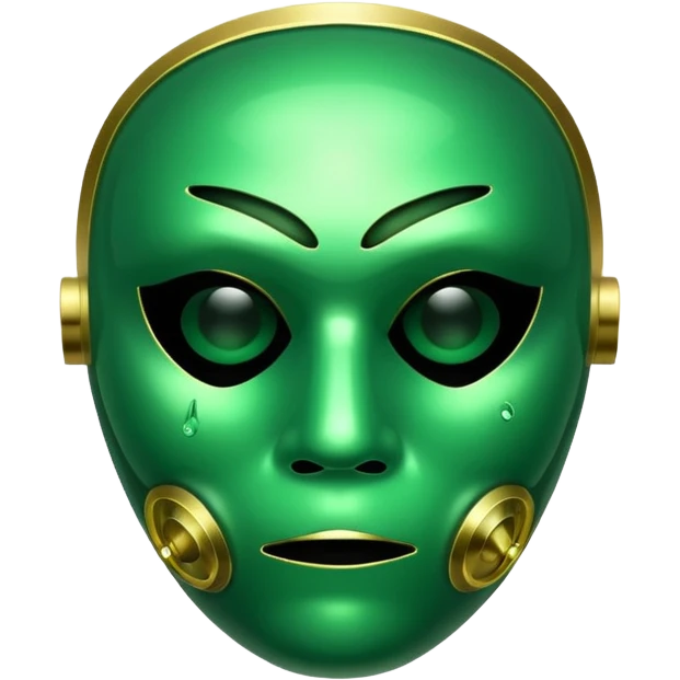 glitter green toxic mask emoji