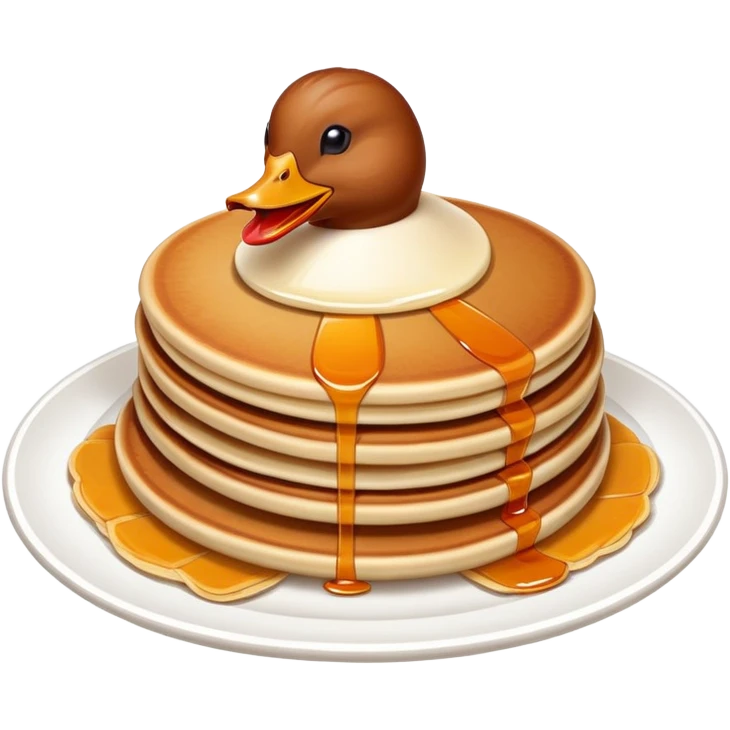 Beijing Peking Duck with crispy skin and pancakes, simplified emoji style with bold outlines and bright colors, cartoon style China's national dish emoji