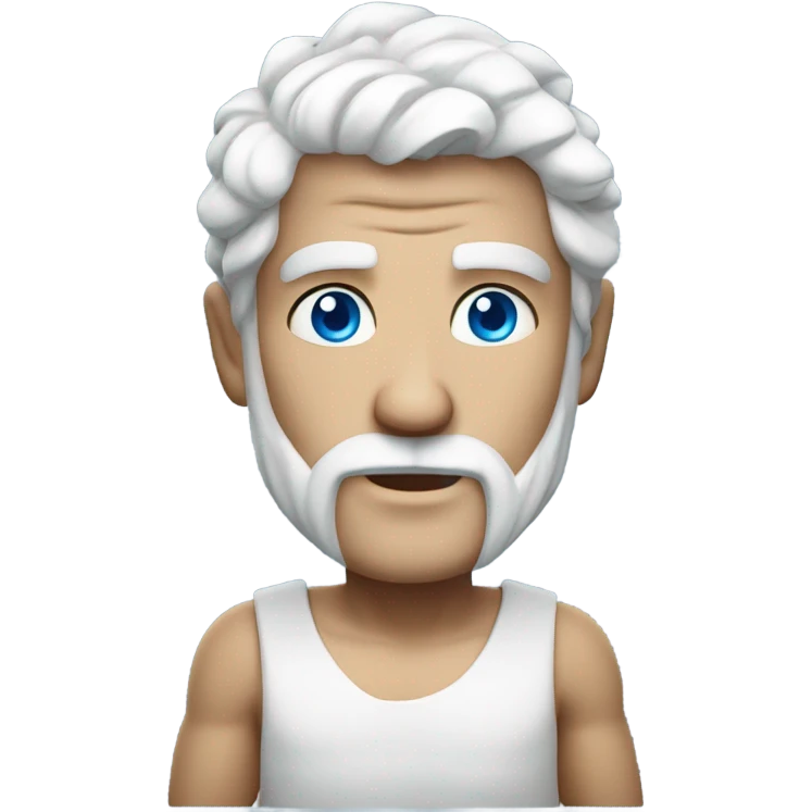 Greek god white blue eyes emoji