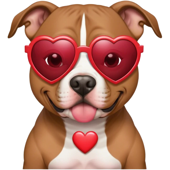 Pitbull with heart sunglasses emoji