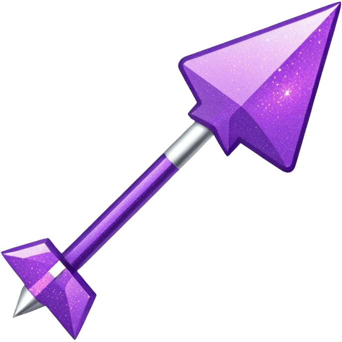 flecha para direita com glitter e roxa emoji