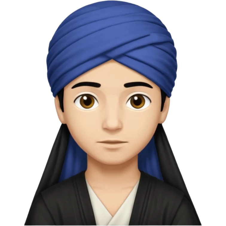 Emoji de un chico con turbante árabe que el chico sea de color piel clara y que tenga cabello negro y de fondo blanco emoji