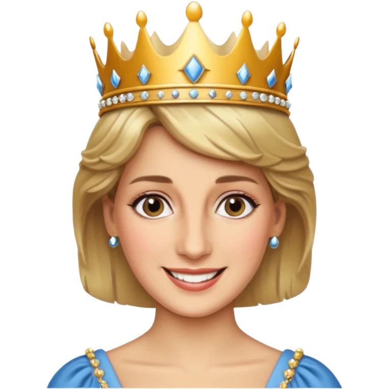 content face, Princess Diana with a crown emoji