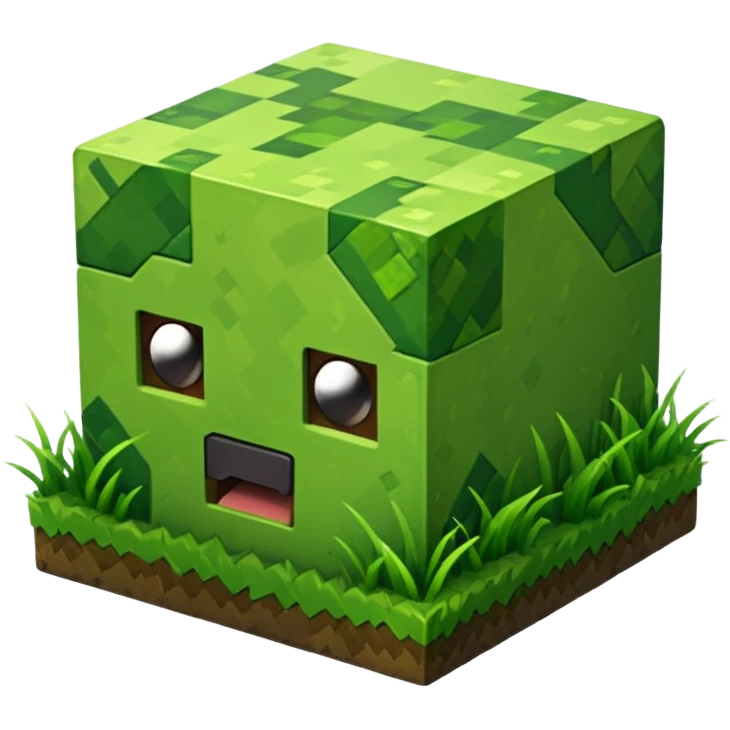 Make a minecraft gress block 3d,HD quality a emoji emoji