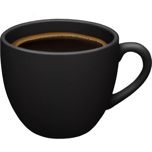 Black mug of black coffee  emoji
