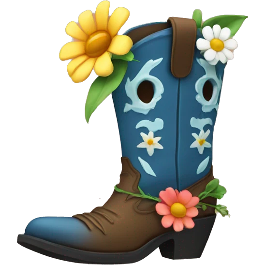 Cowboy boot with flowers inside emoji