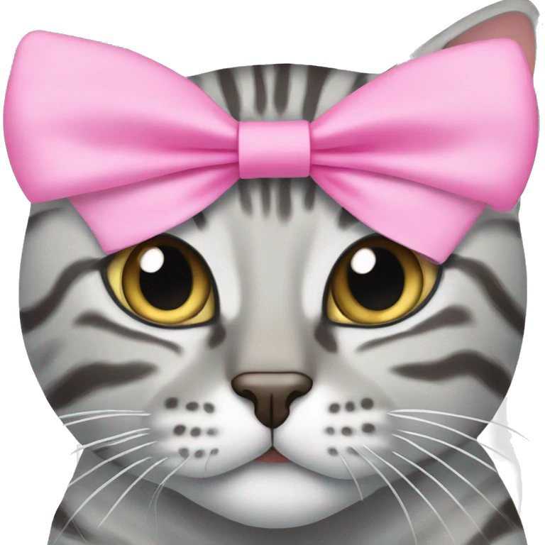 Two grey bengal cats and ensure one has a pink bow on its head emoji
