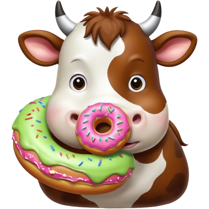 Cow with a donut emoji