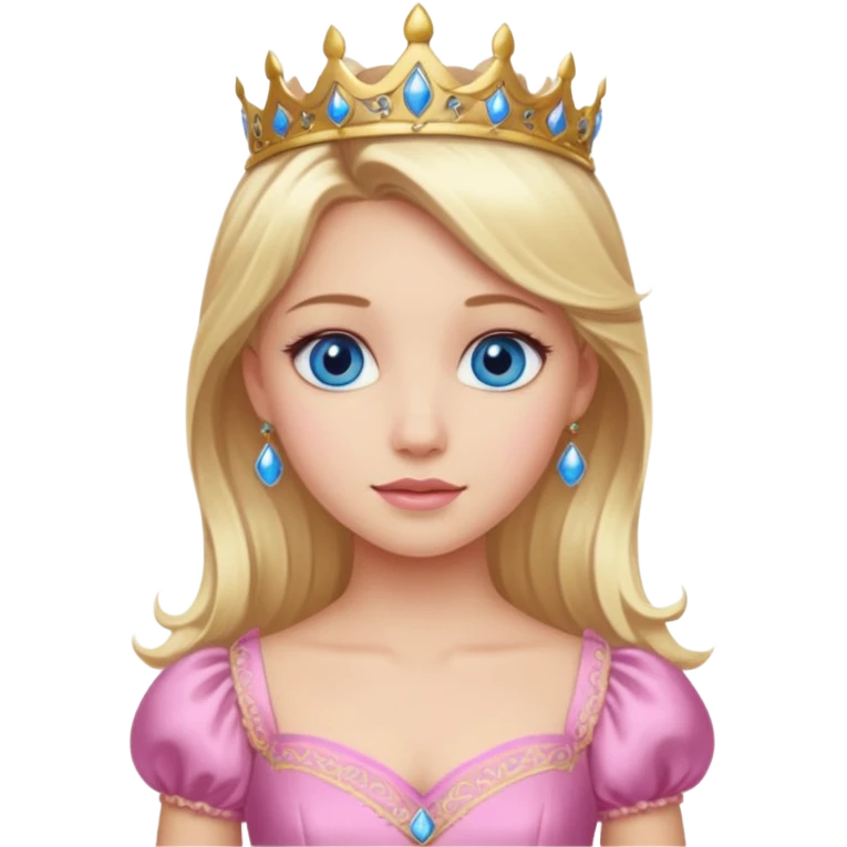 Sarı saçlı mavi gözlü Pembe prenses emoji