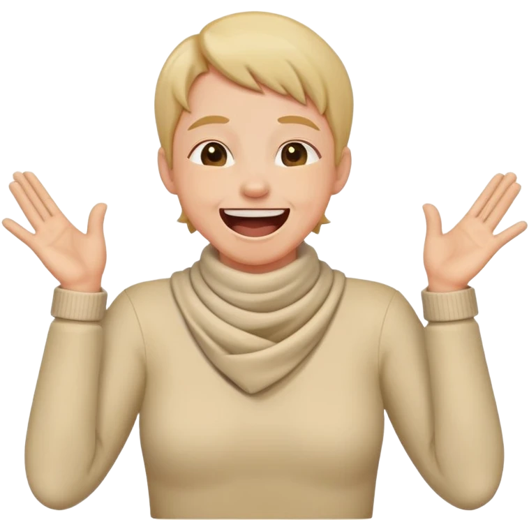 Hands crossing neck choking signal while laughing emoji