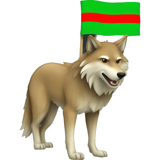 chechen wolf with chechen flag on the blackboard  emoji