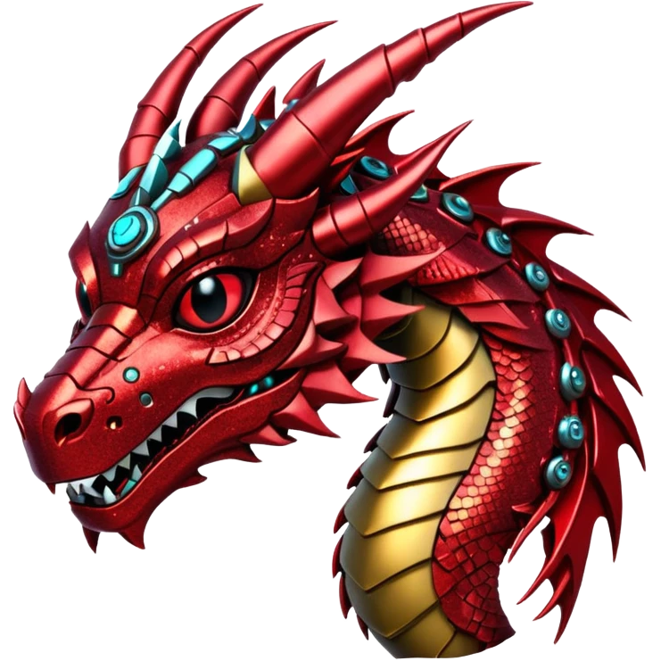red glitter cyberpunk dragon emoji