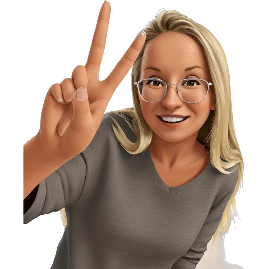 cheerful blonde girl indoors emoji
