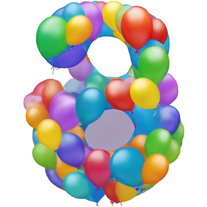 The number 18 made of balloons  emoji